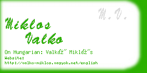 miklos valko business card